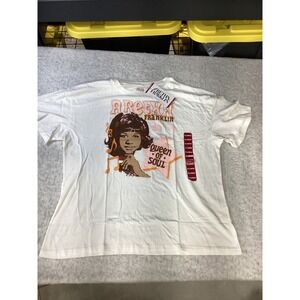 Aretha Franklin Queen of Soul White Graphic T-Shirt XL New Tag 100%‎ Cotton